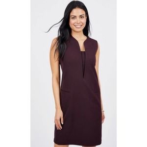 Noir Burgundy Structured Sheath Knee Length Work Party Dress Size Women's Small